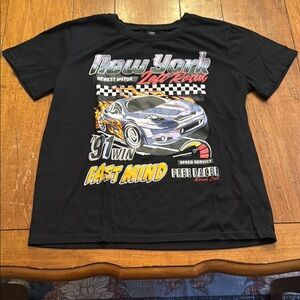 Black Graphic Tee with Car Design